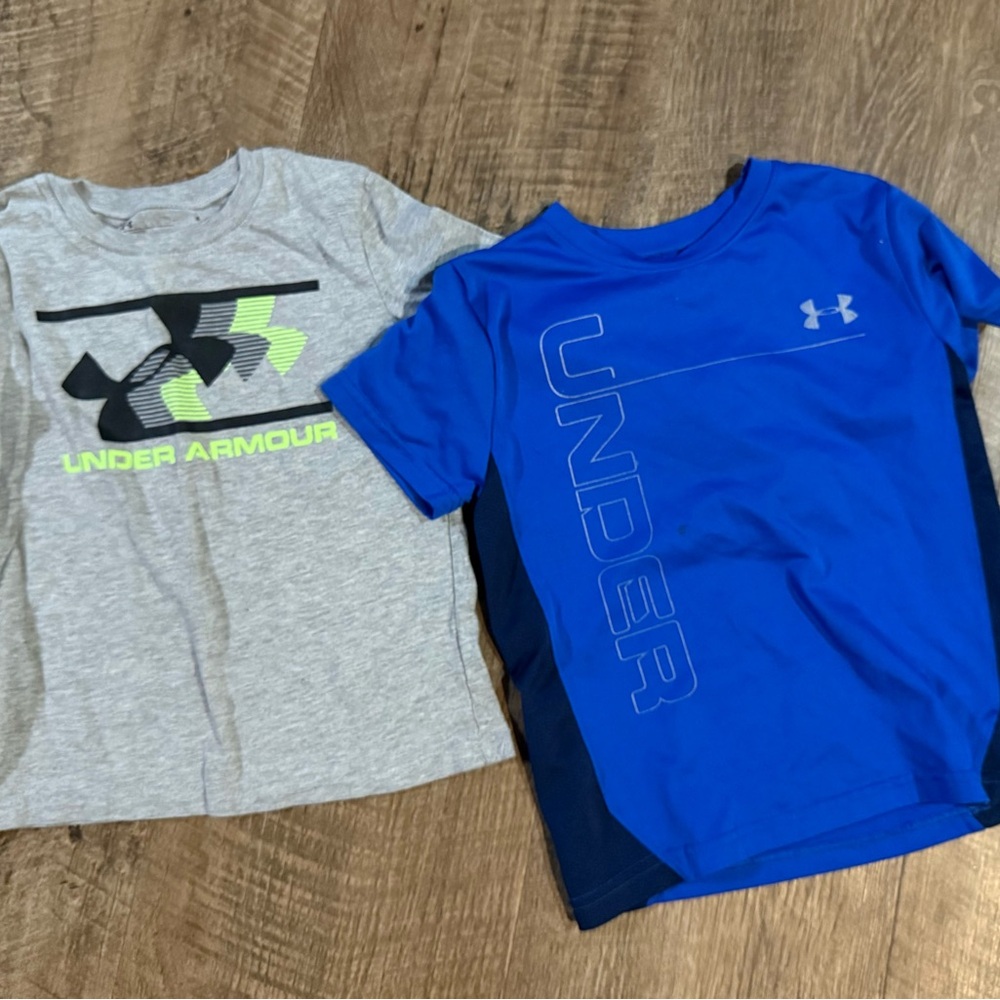 Under Armour Boys' Short Sleeve Tees in Royal Blue & Heather Gray